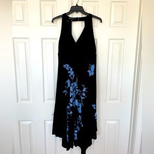 Gorgeous Halter midi length black dress